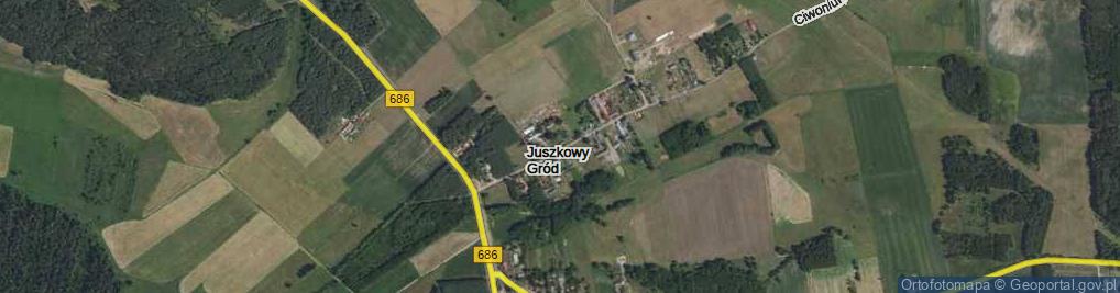 Zdjęcie satelitarne Juszkowy Gród ul.